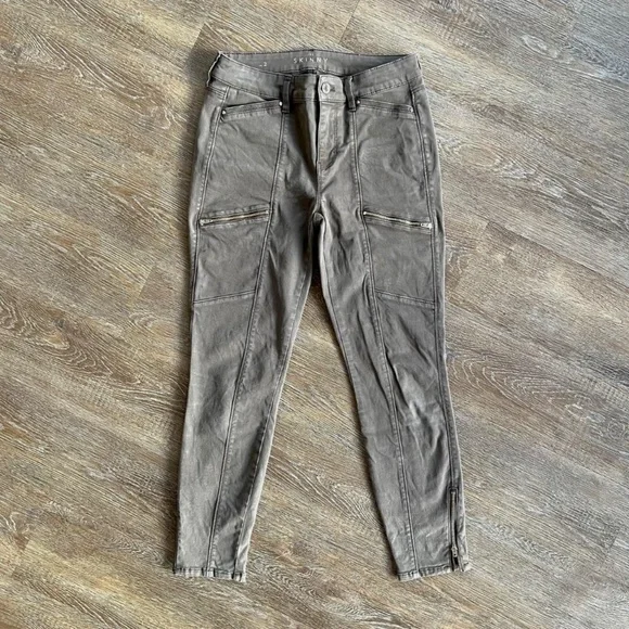 Army Green Moto Jeans - Picture 2 of 4